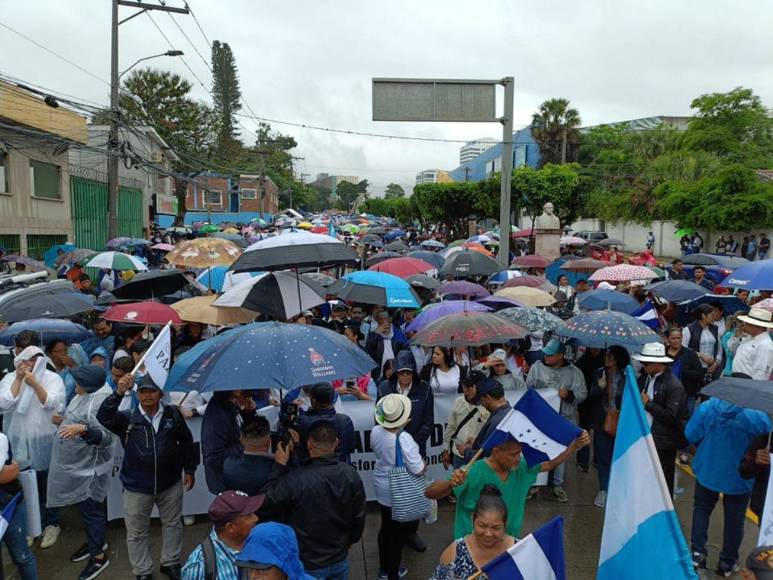 Bajo la lluvia, “Ejército Ciudadano de Paz” marcha contra el Foro de Sao Paulo