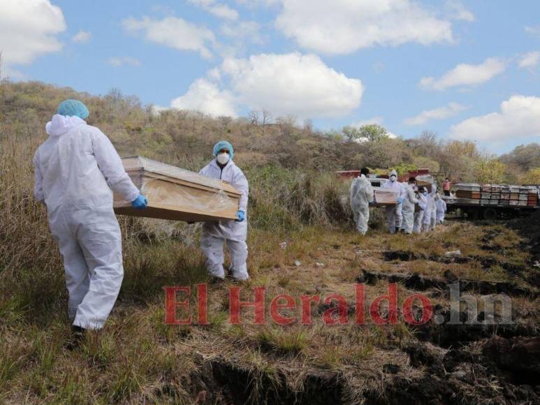 Olvidados por familiares: Así fue el entierro masivo de cadáveres sin reclamar en la capital (Fotos)