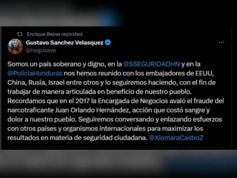 Las frases de Laura Dogu sobre reunión de funcionarios hondureños con Padrino