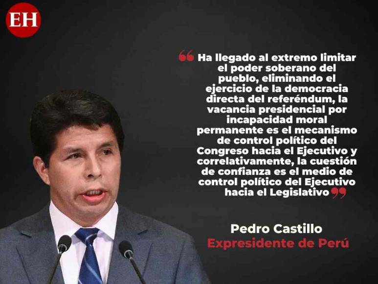 Frases de Pedro Castillo al anunciar disolución del Congreso Nacional y declarar estado de excepción en Perú