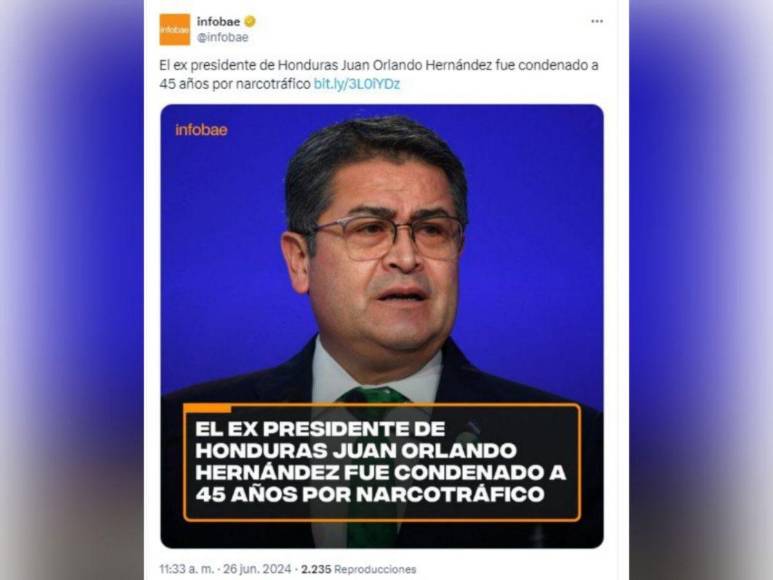 Así informaron medios de comunicación internacionales la sentencia de JOH