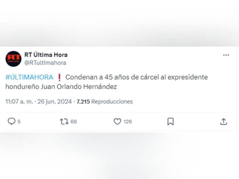 Así informaron medios de comunicación internacionales la sentencia de JOH