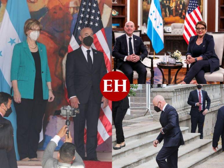 La llegada de Alejandro Mayorkas, secretario de Seguridad de EE UU, a Casa Presidencial de Honduras (Fotos)