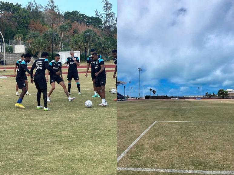¿Cómo luce la cancha? Así fue el entrenamiento de Honduras en Bermudas