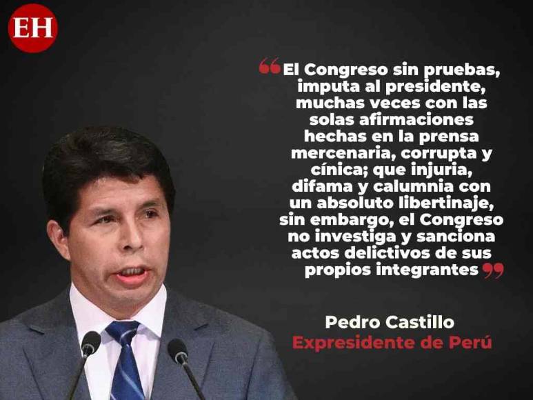 Frases de Pedro Castillo al anunciar disolución del Congreso Nacional y declarar estado de excepción en Perú