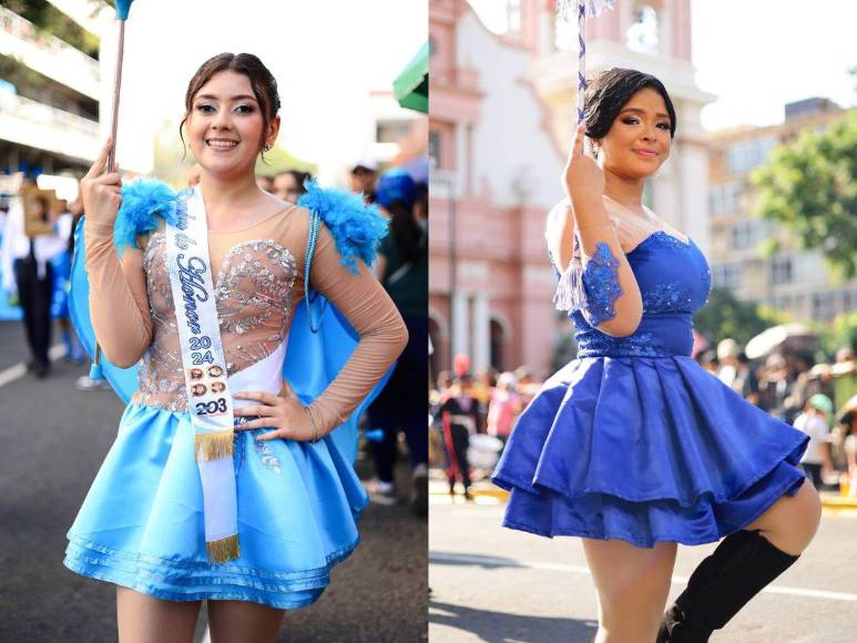 Palillonas de la zona norte de Honduras se vistieron de gala para rendir honor en desfiles patrios 2024