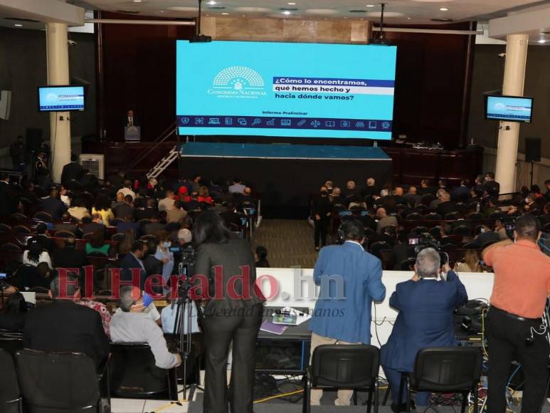 FOTOS: Con ausencia de bancadas presentaron “Informe de los 100 días” de gestión del Congreso Nacional