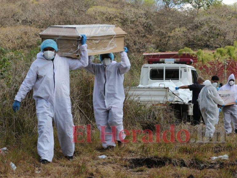 Olvidados por familiares: Así fue el entierro masivo de cadáveres sin reclamar en la capital (Fotos)