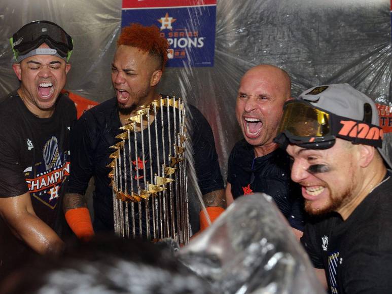 Así celebraron los Astros de Mauricio Dubón el título de la Serie Mundial