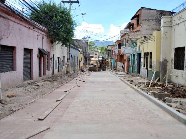 Ya toma forma el nuevo diseño de la avenida Cervantes en el centro histórico de Tegucigalpa