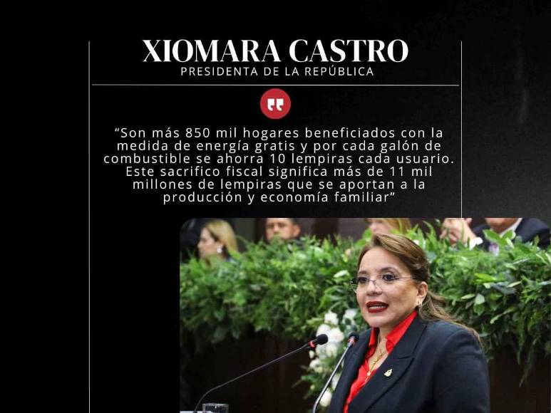 Frases de Xiomara Castro en su informe anual durante tercera legislatura del CN
