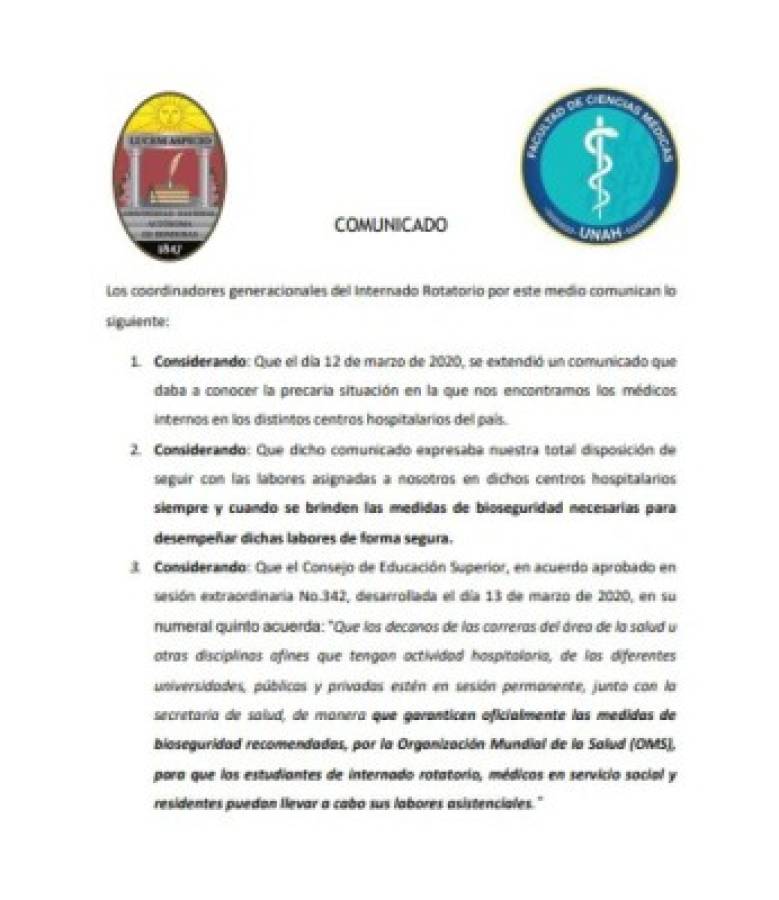 Cinco médicos internos bajo vigilancia por sospechas de coronavirus