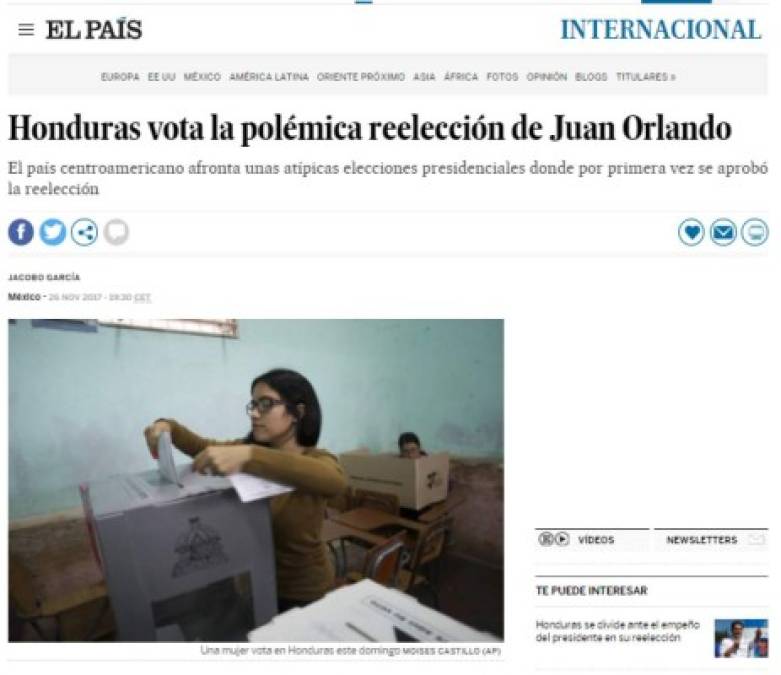 Esto dicen los medios internacionales sobre las elecciones de Honduras