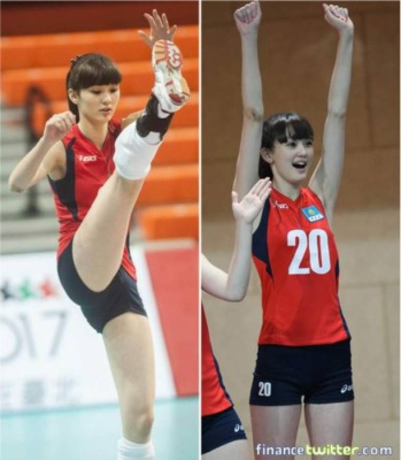 La joven demasiado hermosa que juega voleibol