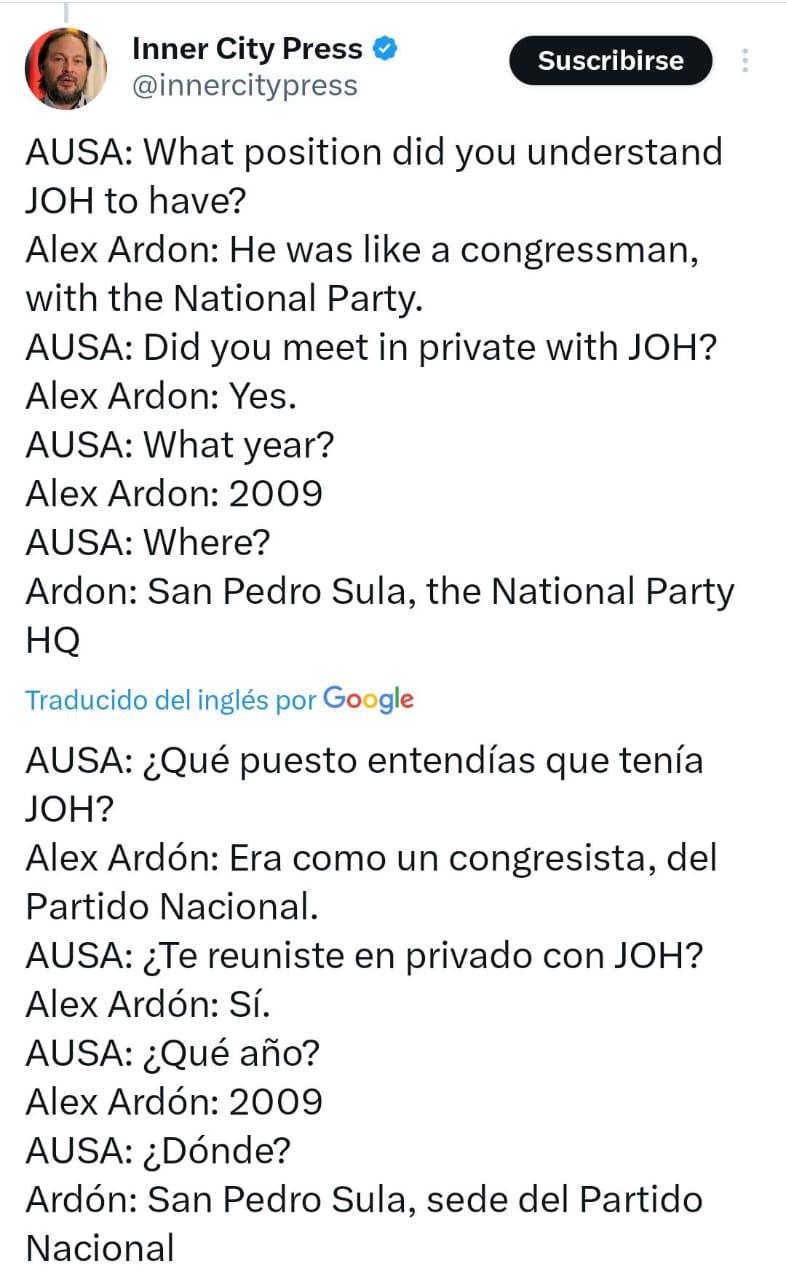 En directo: Juicio de Juan Orlando Hernández