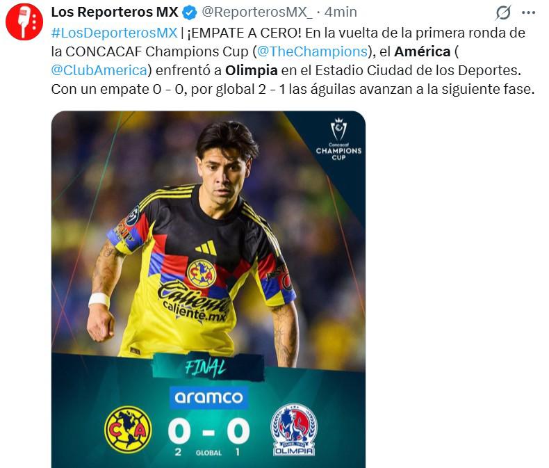 De panzazo: Lo que dicen los medios de México luego de que América eliminara a Olimpia