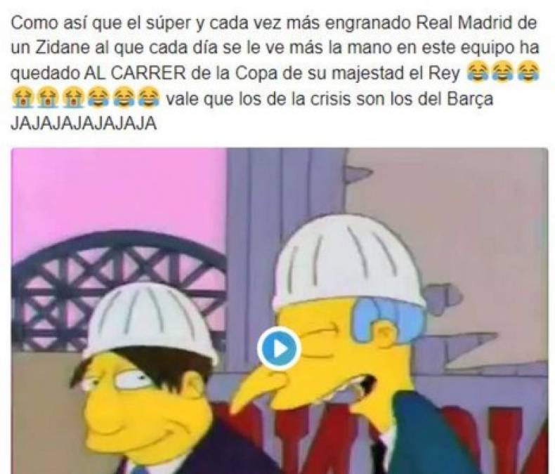 Los memes por la eliminación de Real Real Madrid de la Copa del Rey