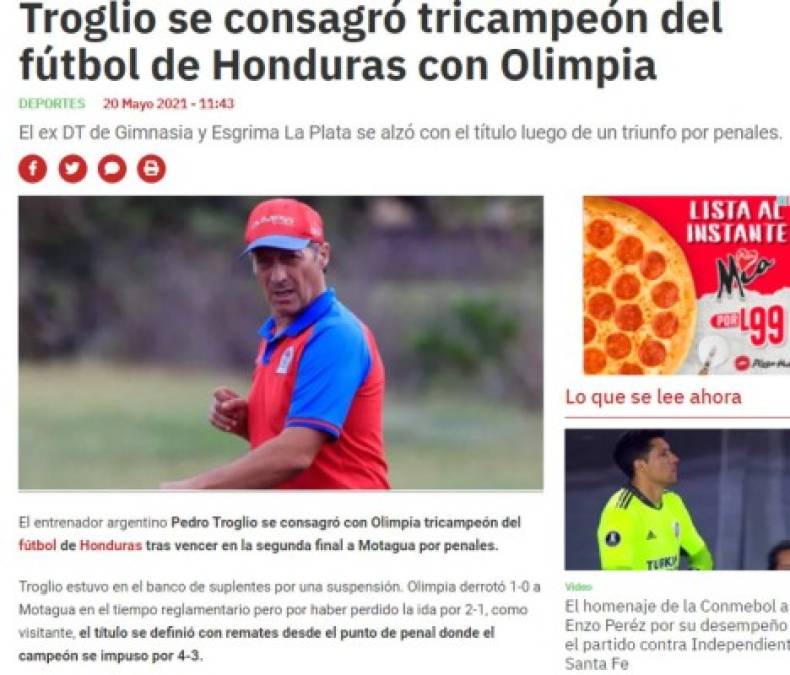 Prensa internacional llena de elogios al Olimpia y a Pedro Troglio por el tricampeonato