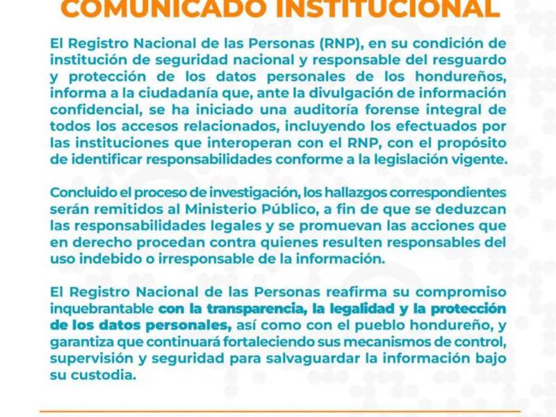 Foto: Registro Nacional de las Personas