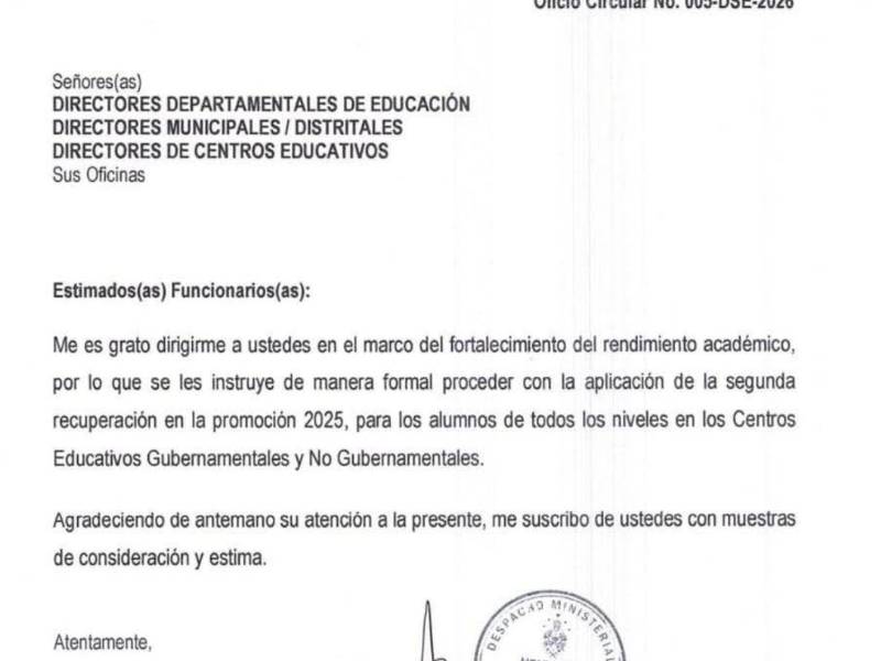 Según las autoridades educativas, la segunda recuperación es una medida que busca reforzar el aprendizaje de los estudiantes antes del cierre del año lectivo.