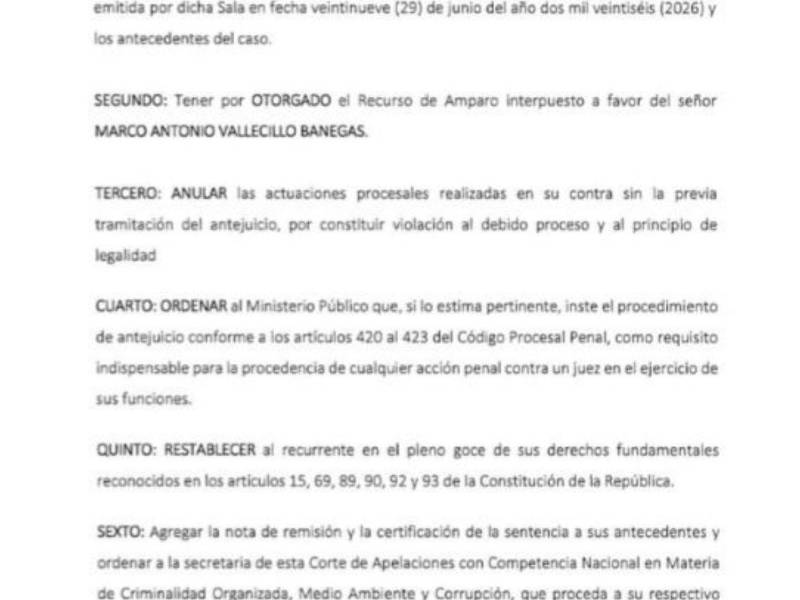 Resolución de la Corte de Apelaciones.