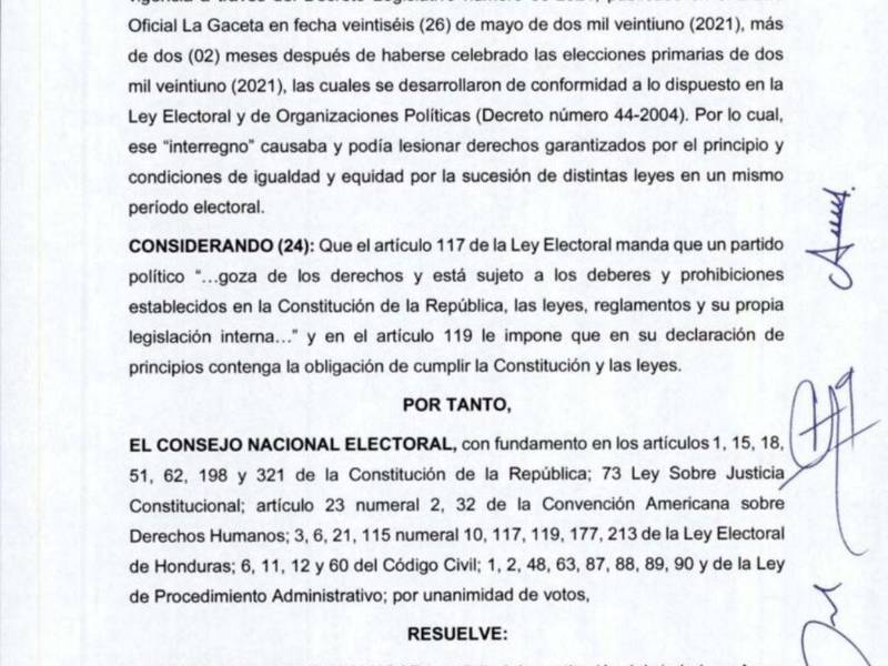 CNE declara por unanimidad sin lugar la solicitud de inscripción de Jorge Cálix