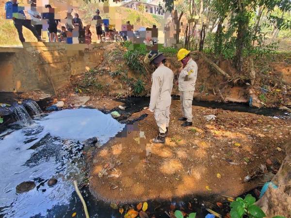 Escena donde fue encontrado el cuerpo de un recién nacido en Campamento, Olancho.