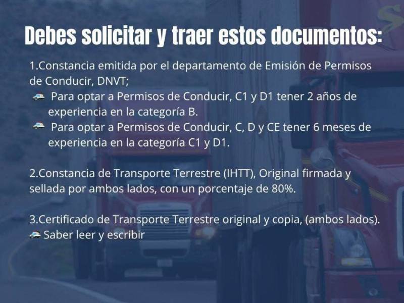 Exámenes médicos y documentación vigente, algunos de los requisitos que deben tener los conductores.