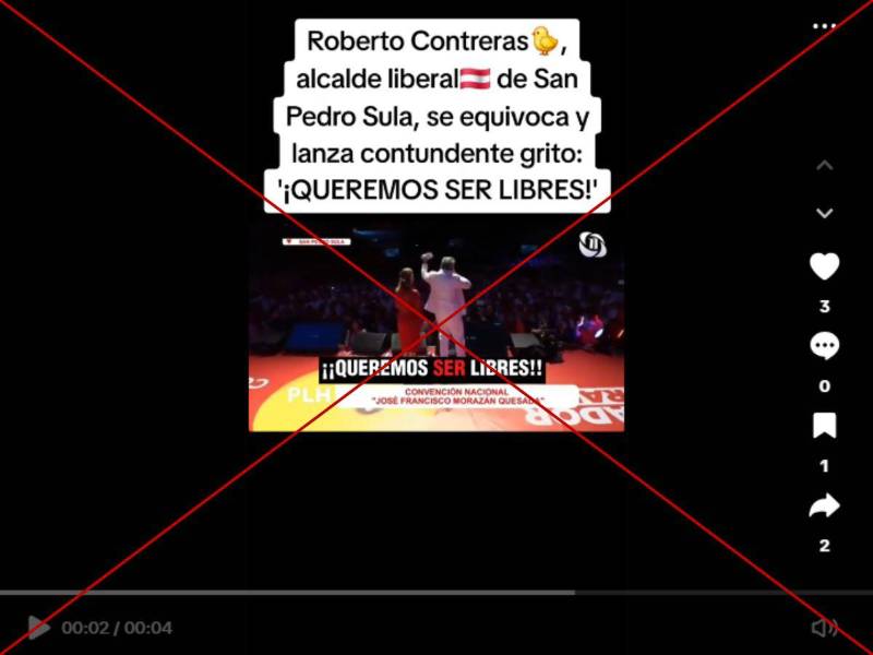 Captura de pantalla a una publicación de TikTok hecha el 3 de junio de 2025