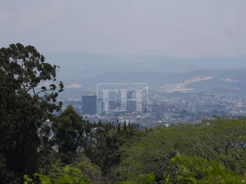 Así luce la capital este lunes 27 de abril, bajo una densa bruma.