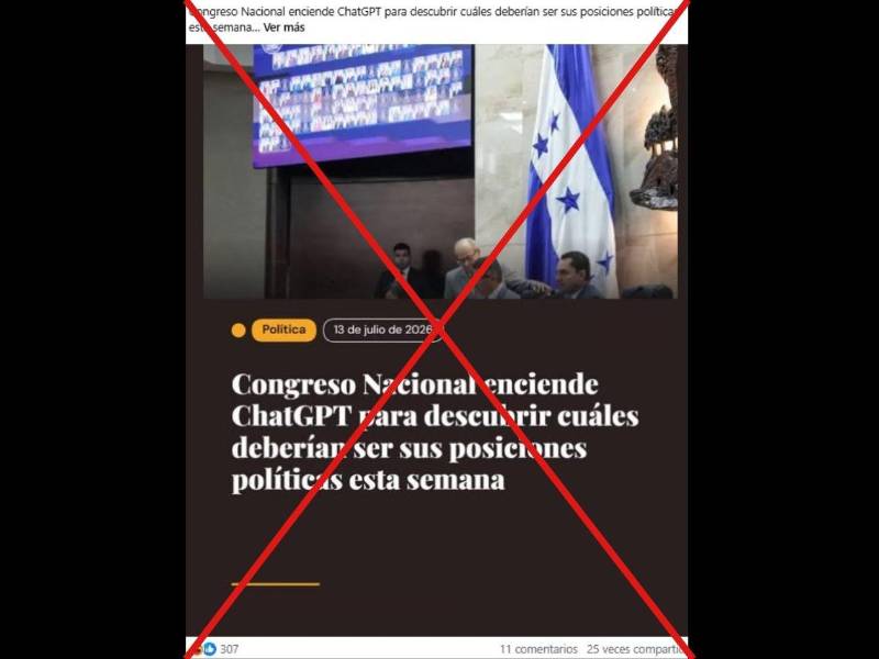 Captura de pantalla a una publicación de Facebook, hecha el 16 de julio de 2026.