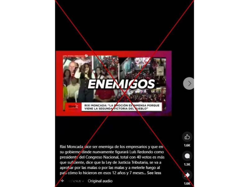 Captura de pantalla a una publicación de Facebook hecha el 17 de noviembre de 2025.