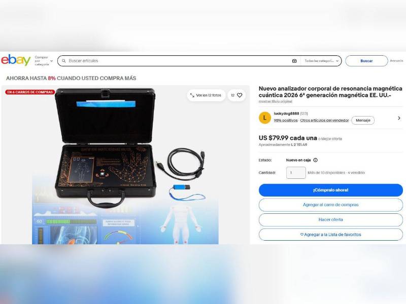 La llamada máquina cuántica puede adquirirse en comercios electrónicos sin que se exija una certificación o requisito especializado para su compra.