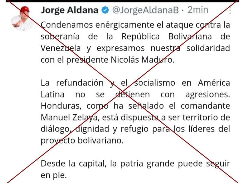 Captura de pantalla a un contenido que circula en Whatsapp hecha el 3 de enero de 2026.