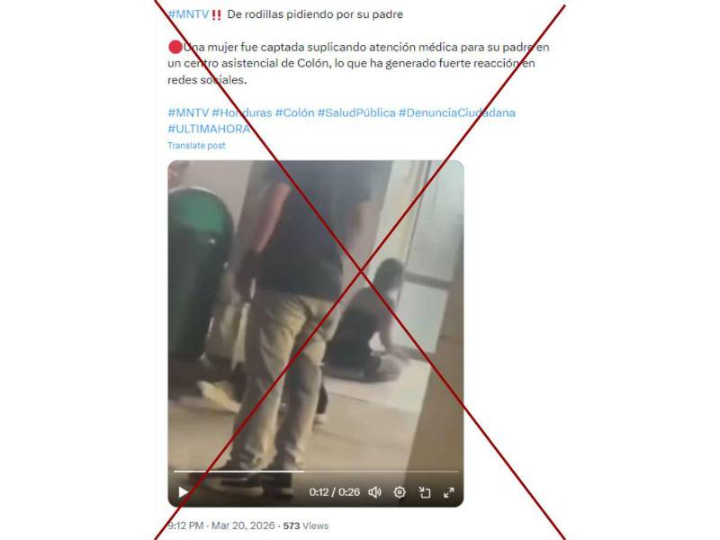 Captura de pantalla a una publicación de X hecha el 25 de marzo de 2026.