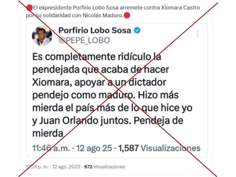 Captura de pantalla a una publicación en X de un medio de comunicación hecha el 12 de agosto de 2025.