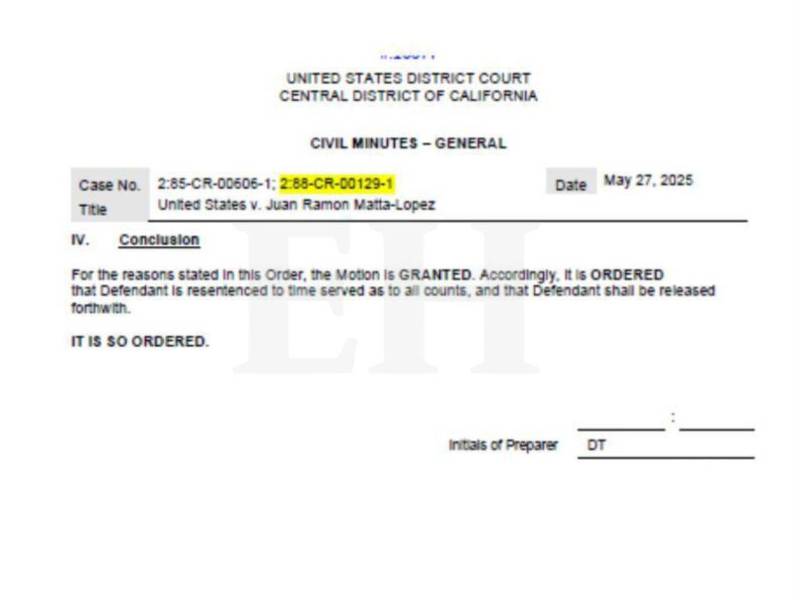 El fallo judicial emitido por la justicia de EE UU a favor de Matta contiene 16 páginas.