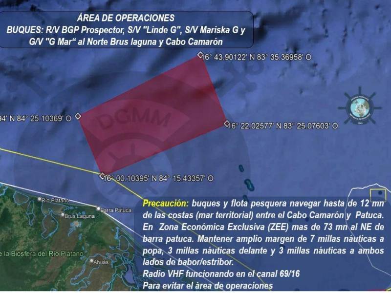 Los trabajos de exploración se concentran en zonas de aguas profundas, donde se busca determinar la existencia de yacimientos petroleros.