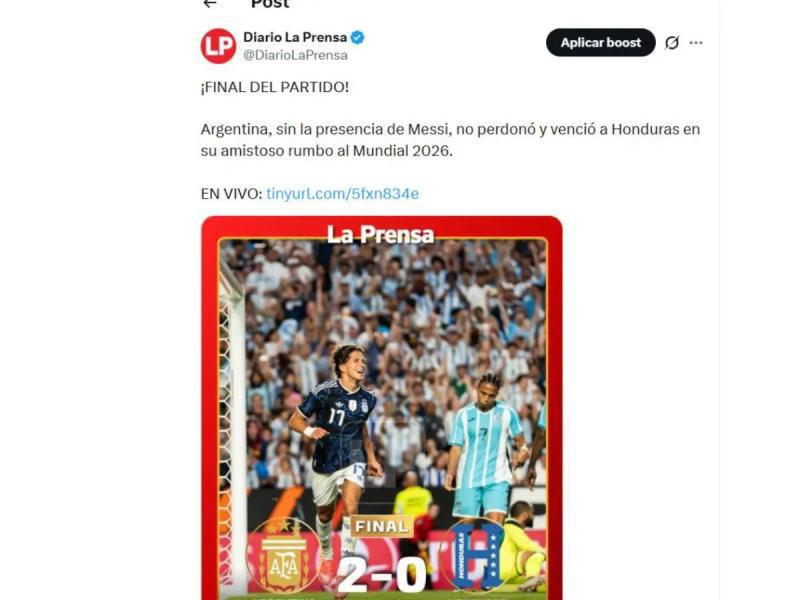 Señalan el culpable en el Honduras ante Argentina y lo que dicen del equipo de Molina