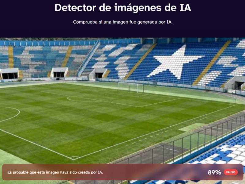 Captura de pantalla a los resultados de DeepIA sobre el análisis de la imagen.