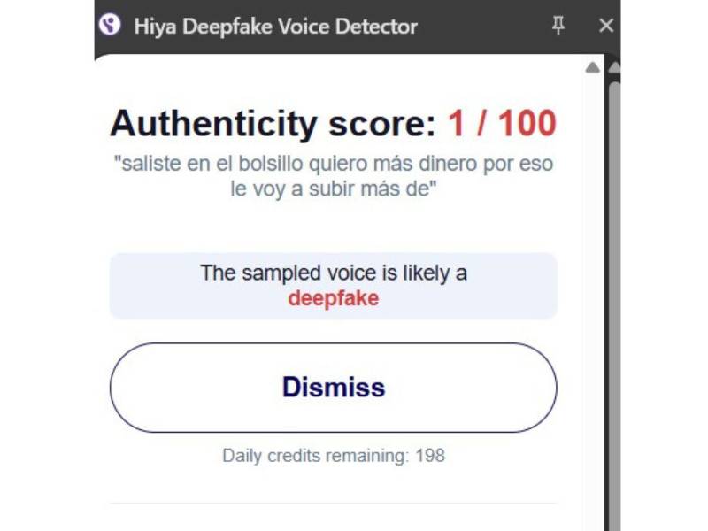 Imagen: Hiya Deepfake Voice Detector