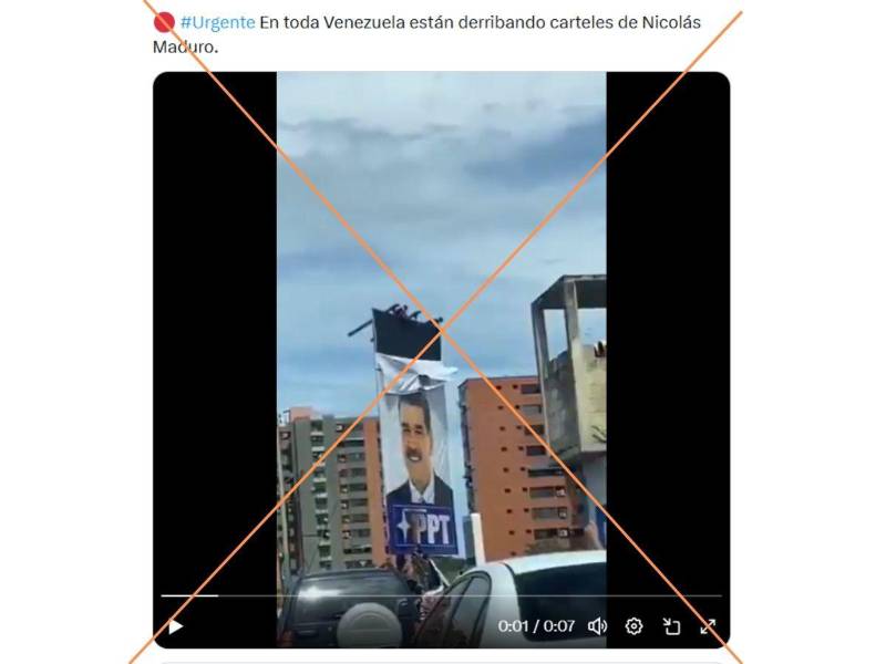 Captura de pantalla a una publicación de X hecha el 3 de enero de 2026.