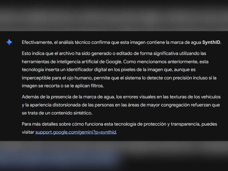 Captura de pantalla a los resultados de Gemini