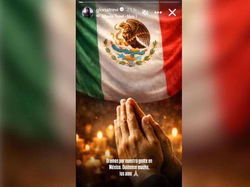 Gloria Trevi pidió unión desde su cuenta: Oremos por nuestra gente en México. Cuídense mucho, los amo.