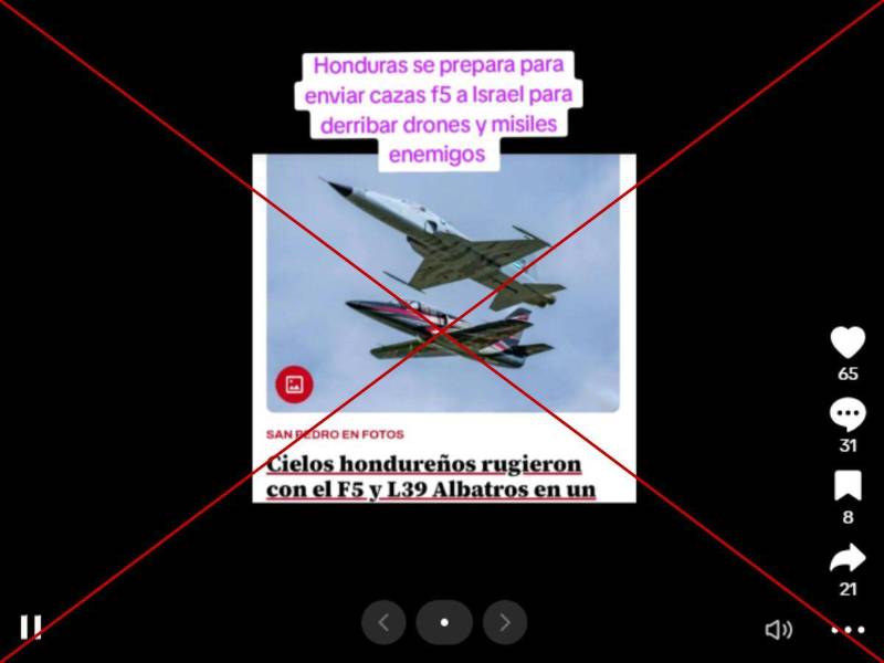 Captura de pantalla a una publicación de TikTok hecha el 17 de junio de 2025.