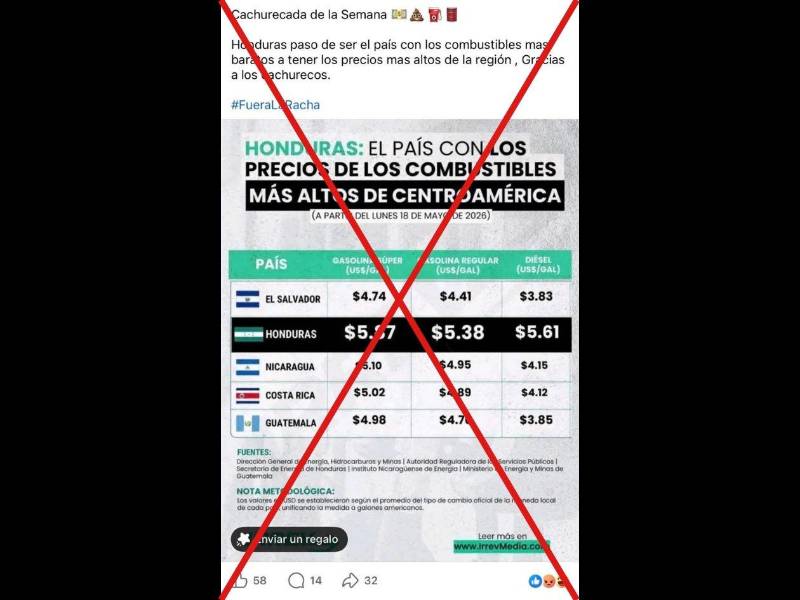 Captura de pantalla a una publicación de Facebook hecha el 21 de mayo de 2026.