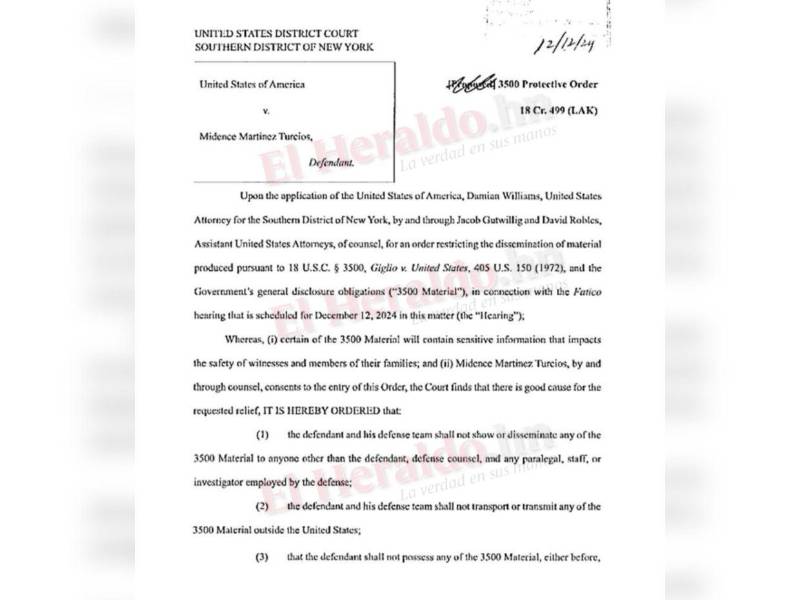 Bajo secretividad se manejarán pruebas en audiencia contra Midence Oquelí