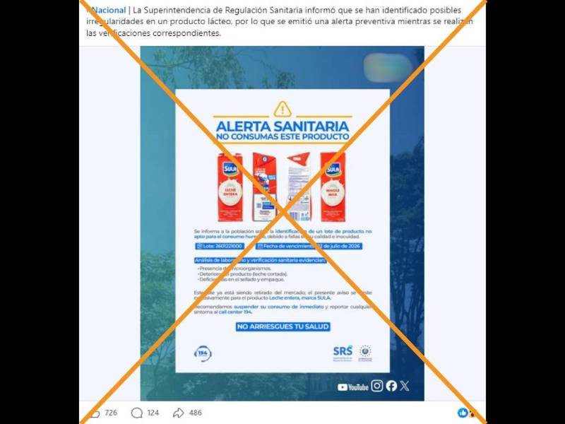 Captura de pantalla a una publicación de Facebook hecha el 29 de abril de 2026.