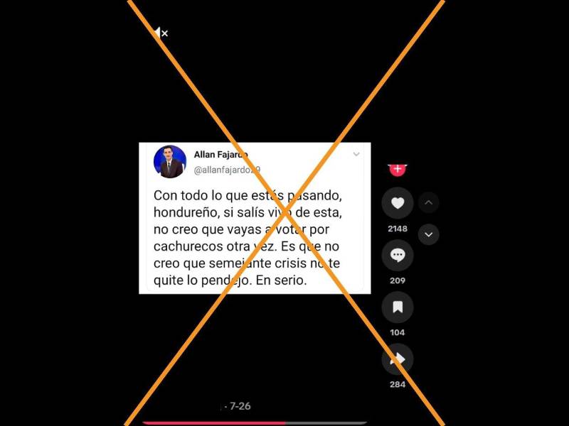 Captura de pantalla a una publicación de TikTok, hecha el 1 de septiembre de 2026.