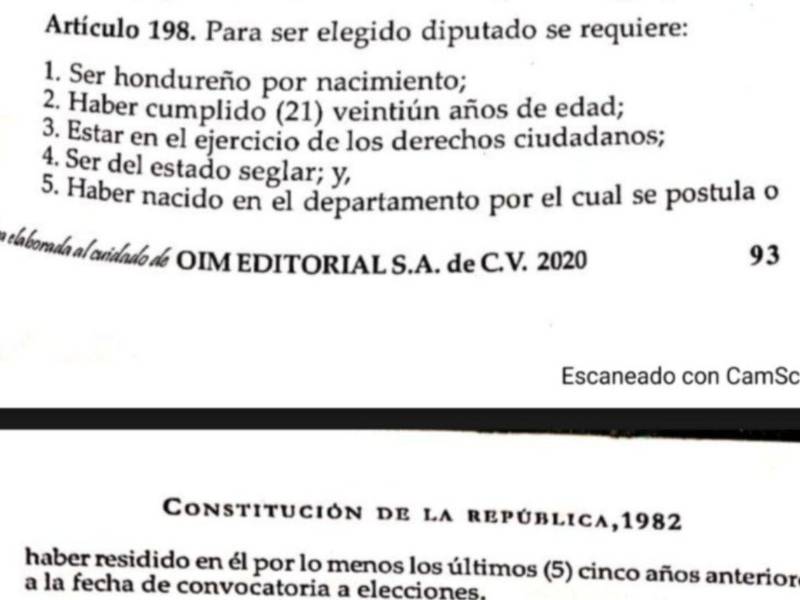 Captura de pantalla al artículo 198 de la Constitución de la República.